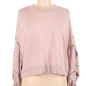 Harper Heritage dusty pink top w/ floral sleeve embroidery, women's size medium